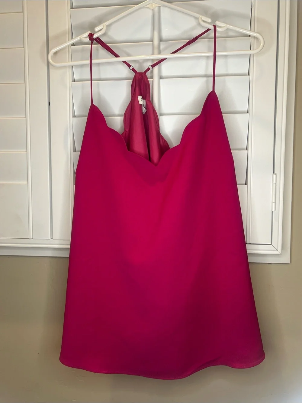 Women’s J Crew Neon Plum scalloped cami tank size 16